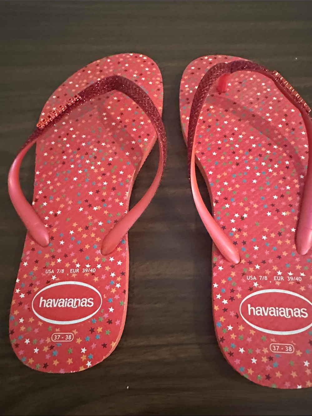 Havaianas Red Star Sparkle Flip Flops